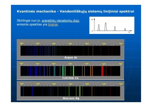 Kvantinės mechanika - Vandeniliškųjų sistemų linijiniai spektrai