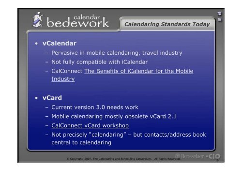 Interoperable Calendaring - Where we are, where we're headed ...