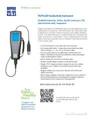 YSI Pro30 Conductivity Instrument Specification Sheet - YSI.com