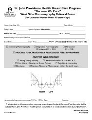 West Side Mammography Referral Form - St. John Health System