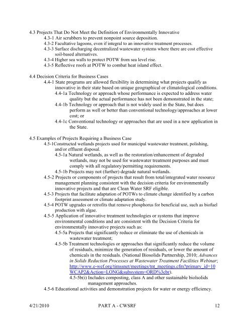 Intended Use Plan for FY-2012 - Water Resources Board - State of ...