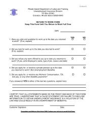 to access the Return to Work Form - RI Department of Labor and ...