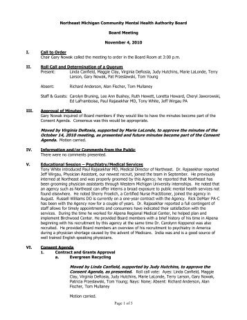 Board Meeting Minutes 11-04-10(pdf) - NEMCMH.org