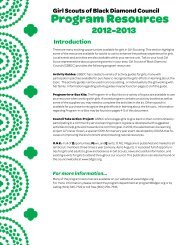 Program Resources 2012-2013 - Girl Scouts of Black Diamond