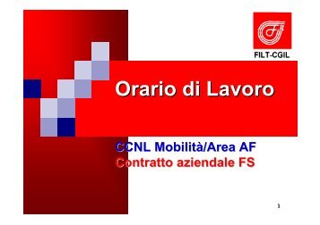 Orario di Lavoro - Filt Cgil