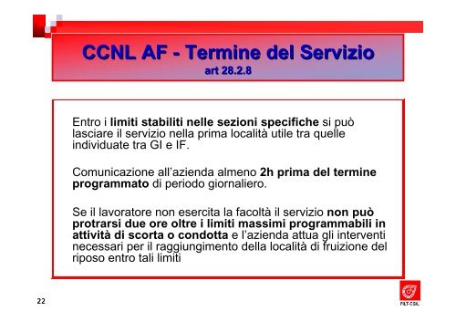 Orario di Lavoro - Filt Cgil