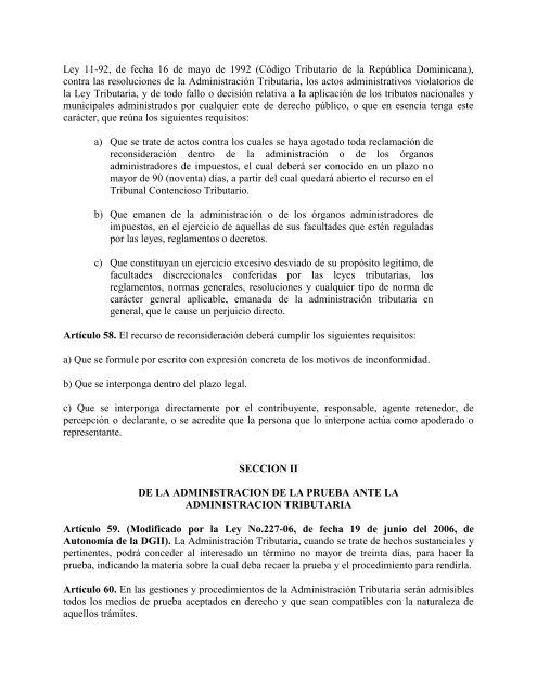 CODIGO TRIBUTARIO - Direccion General de Impuestos Internos