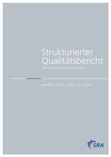 Qualitätsbericht 2008 Gera - SRH Kliniken GmbH