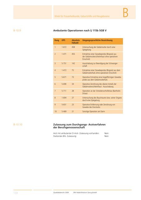 Qualitätsbericht 2008 Gera - SRH Kliniken GmbH