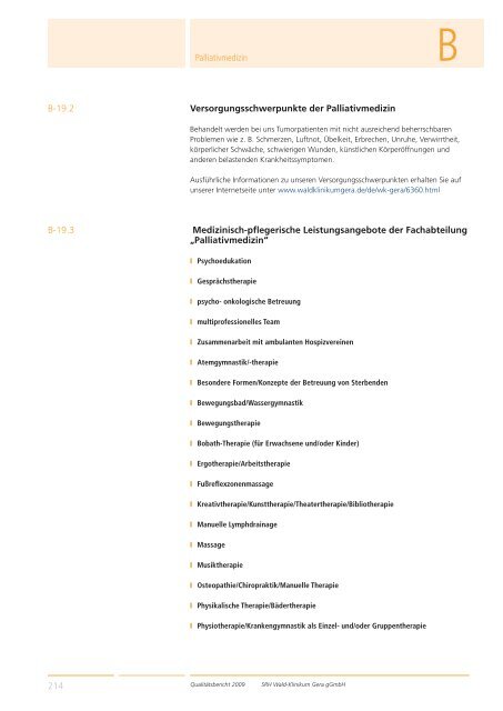 Qualitätsbericht 2008 Gera - SRH Kliniken GmbH