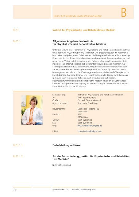 Qualitätsbericht 2008 Gera - SRH Kliniken GmbH