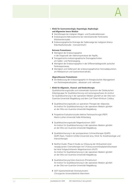 Qualitätsbericht 2008 Gera - SRH Kliniken GmbH