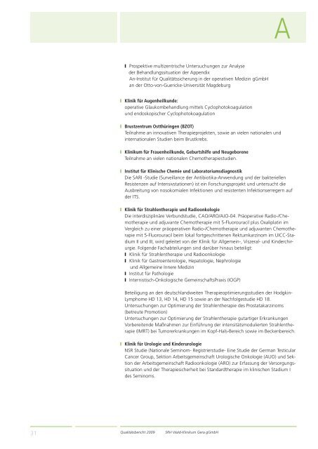 Qualitätsbericht 2008 Gera - SRH Kliniken GmbH