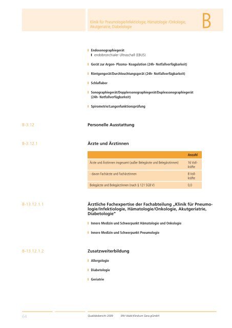 Qualitätsbericht 2008 Gera - SRH Kliniken GmbH