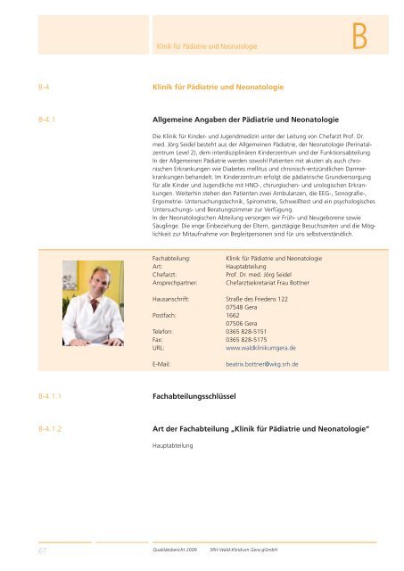 Qualitätsbericht 2008 Gera - SRH Kliniken GmbH