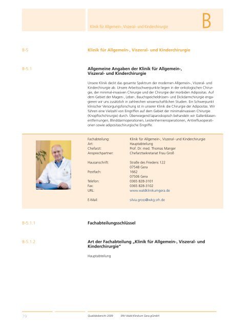 Qualitätsbericht 2008 Gera - SRH Kliniken GmbH