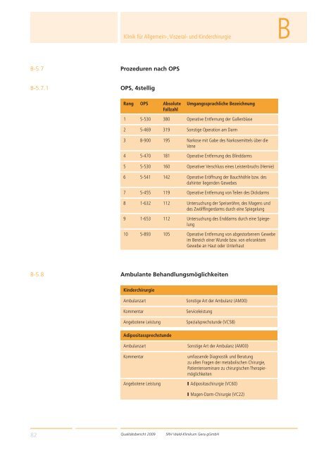 Qualitätsbericht 2008 Gera - SRH Kliniken GmbH