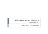 1.4 Mittauslaitteiden rakenne ja suorituskyky