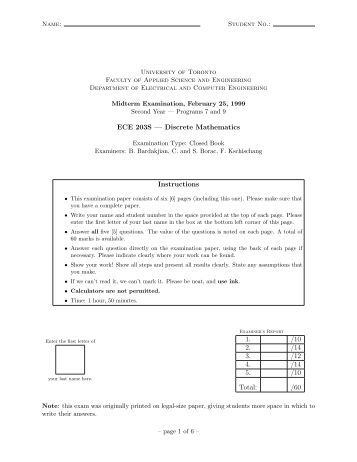 Discrete mathematics homework