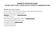 esame di stato 2011/2012 materie oggetto della ii prova scritta e ...