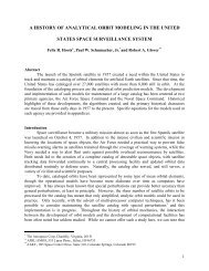 a history of analytical orbit modeling in the united states space ...