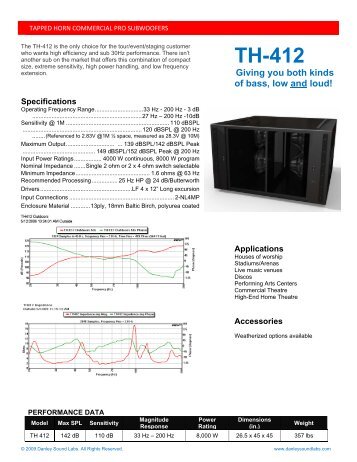 TH 412 Spec Sheet - Danley Sounds Labs