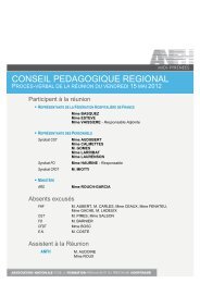 CONSEIL PEDAGOGIQUE REGIONAL - Anfh