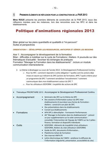 CONSEIL PEDAGOGIQUE REGIONAL - Anfh