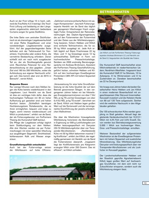 Informationszeitschrift von ForFarmers JUNI 2011