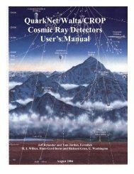 QuarkNet/Walta/CROP Cosmic Ray Detectors User's Manual