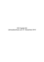 HCI Capital AG Jahresabschluss zum 31. Dezember 2010