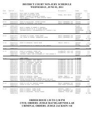 district court non-jury schedule wednesday, june 01, 2011 order ...