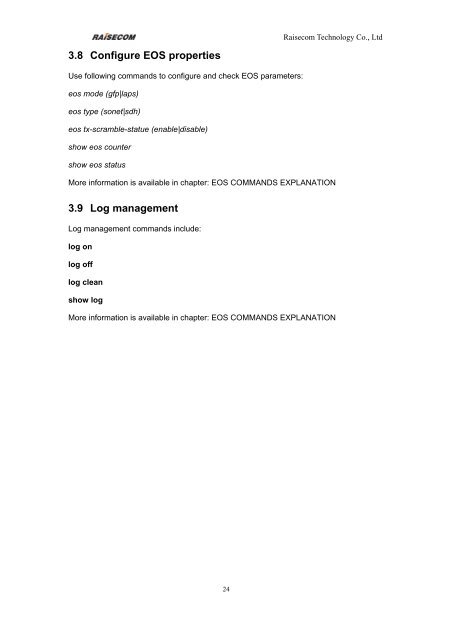 RC702-FE Ethernet over SDH Device Command notebook (V1.0)