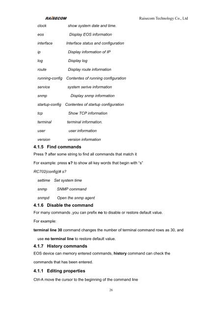 RC702-FE Ethernet over SDH Device Command notebook (V1.0)