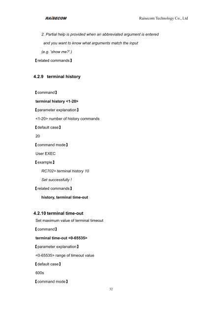 RC702-FE Ethernet over SDH Device Command notebook (V1.0)