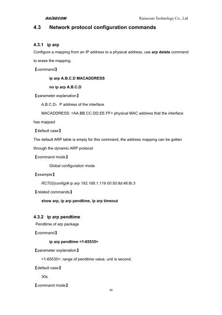 RC702-FE Ethernet over SDH Device Command notebook (V1.0)