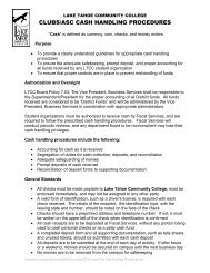 Cash Handling Procedures - Lake Tahoe Community College
