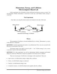 Momentum, Energy, and Collisions Microcomputer-Based Lab