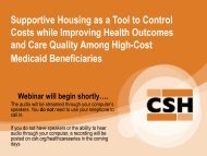 Presentation Materials (PDF) - Corporation for Supportive Housing