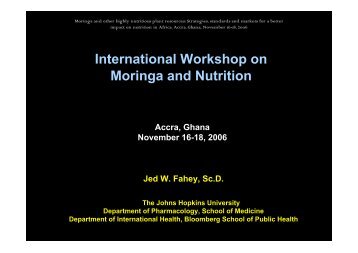 International Workshop on Moringa and Nutrition - Moringanews