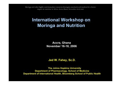 International Workshop on Moringa and Nutrition - Moringanews