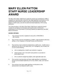 mary ellen patton staff nurse leadership award - American Nurses ...