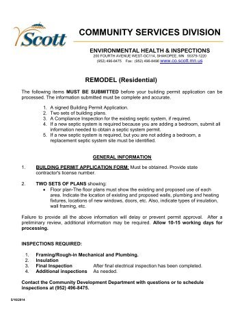 Remodel (Residential) Permit - Scott County