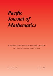 Pacific Journal of Mathematics - MSP