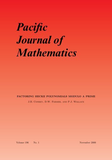 Pacific Journal of Mathematics - MSP