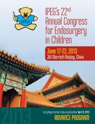 IPEG's 22nd Annual Congress for Endosurgery in Children June 17 ...