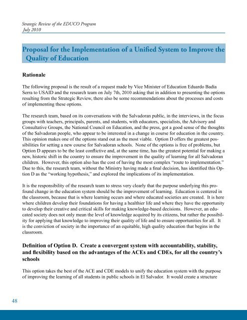 Strategic Review of the EDUCO Program - EQUIP123.net
