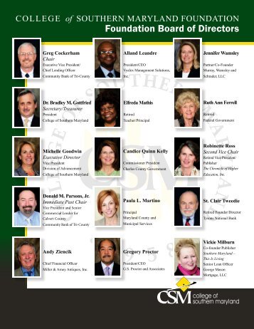 Foundation Board of Directors - College of Southern Maryland