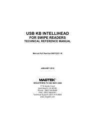 USB KB IntelliHead, Technical Reference Manual - MagTek