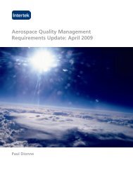 Aerospace Quality Management Requirements Update ... - Intertek